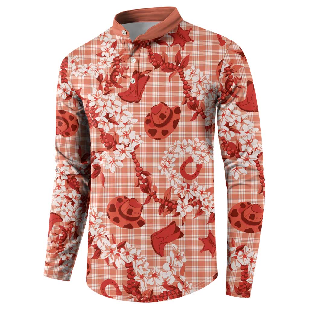 Mokihana Maile Ilima Leis Paniolo Palaka Button Sweatshirt Hawaiian Ulaula Spirit - Polynesian Pride