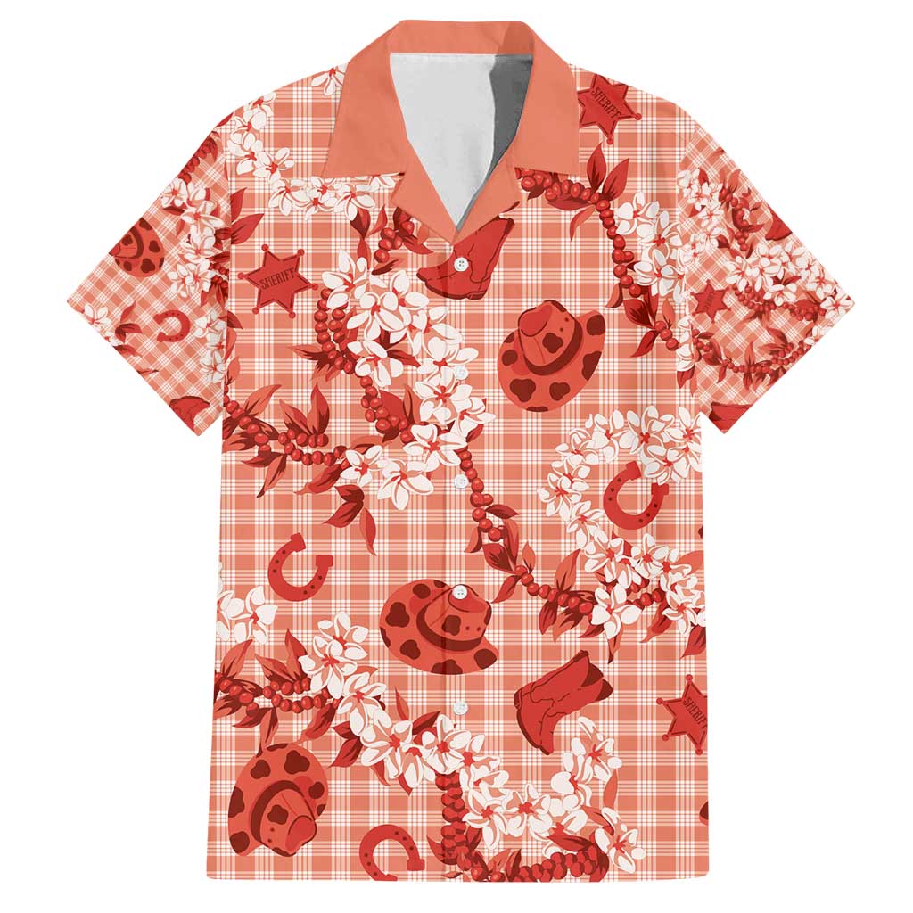 Mokihana Maile Ilima Leis Paniolo Palaka Family Matching Off Shoulder Maxi Dress and Hawaiian Shirt Hawaiian Ulaula Spirit - Polynesian Pride