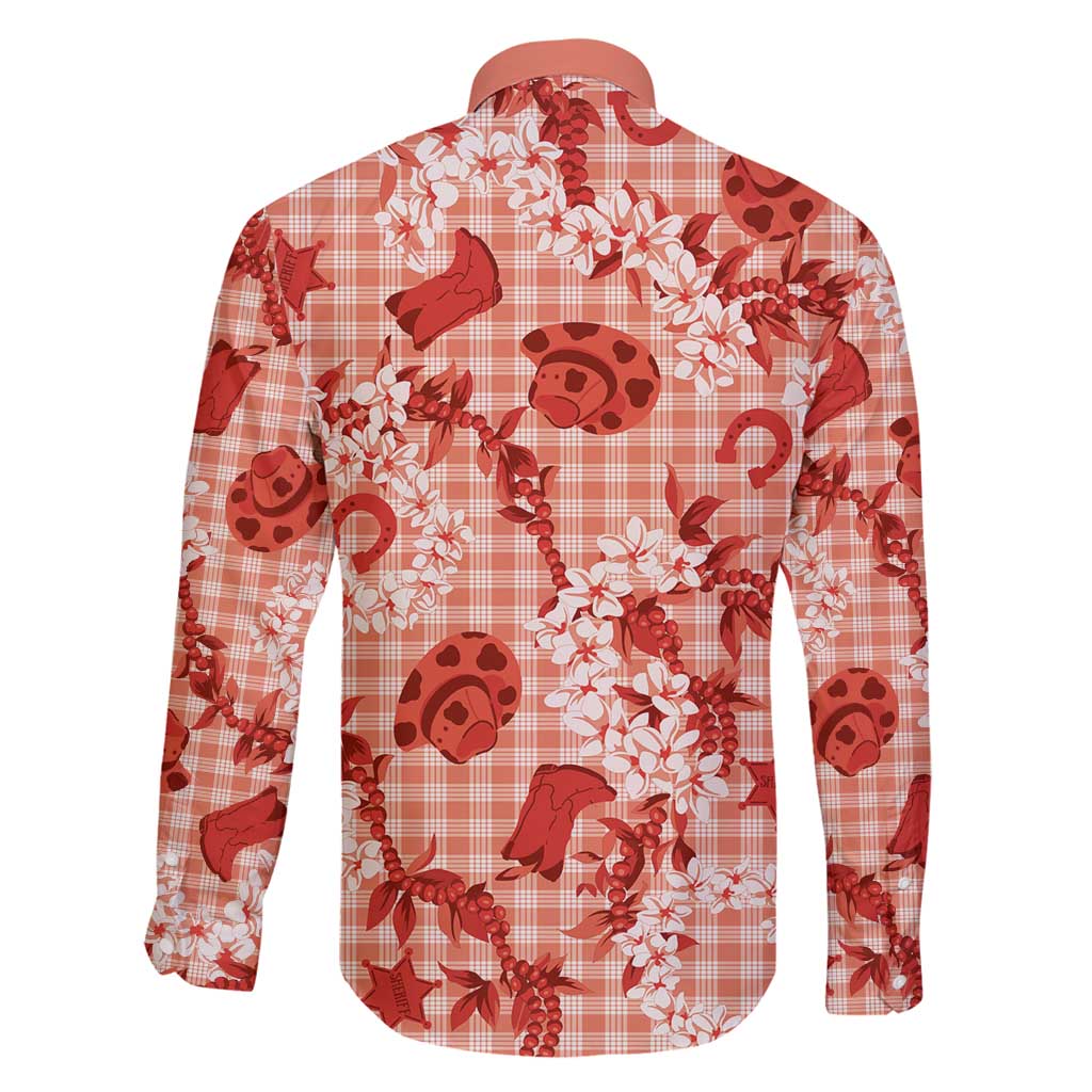 Mokihana Maile Ilima Leis Paniolo Palaka Family Matching Off Shoulder Maxi Dress and Hawaiian Shirt Hawaiian Ulaula Spirit - Polynesian Pride