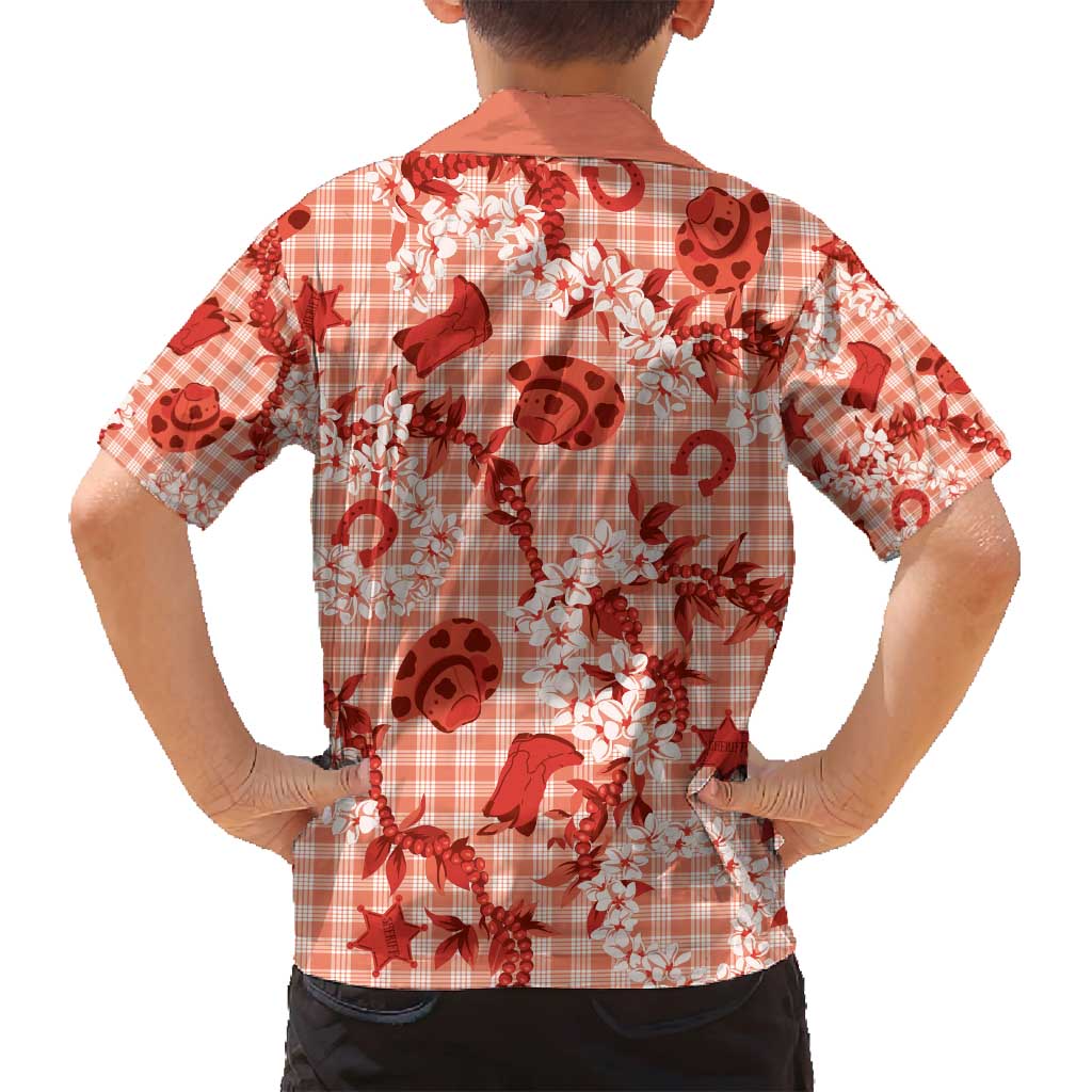 Mokihana Maile Ilima Leis Paniolo Palaka Family Matching Summer Maxi Dress and Hawaiian Shirt Hawaiian Ulaula Spirit - Polynesian Pride