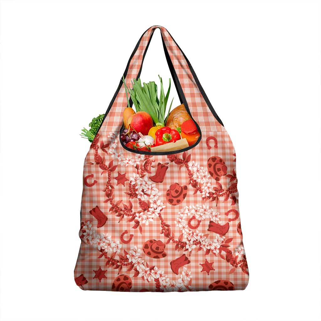 Mokihana Maile Ilima Leis Paniolo Palaka Grocery Bag Hawaiian Ulaula Spirit - Polynesian Pride