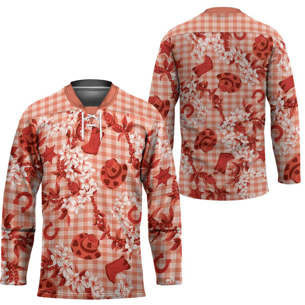 Mokihana Maile Ilima Leis Paniolo Palaka Hockey Jersey Hawaiian Ulaula Spirit - Polynesian Pride