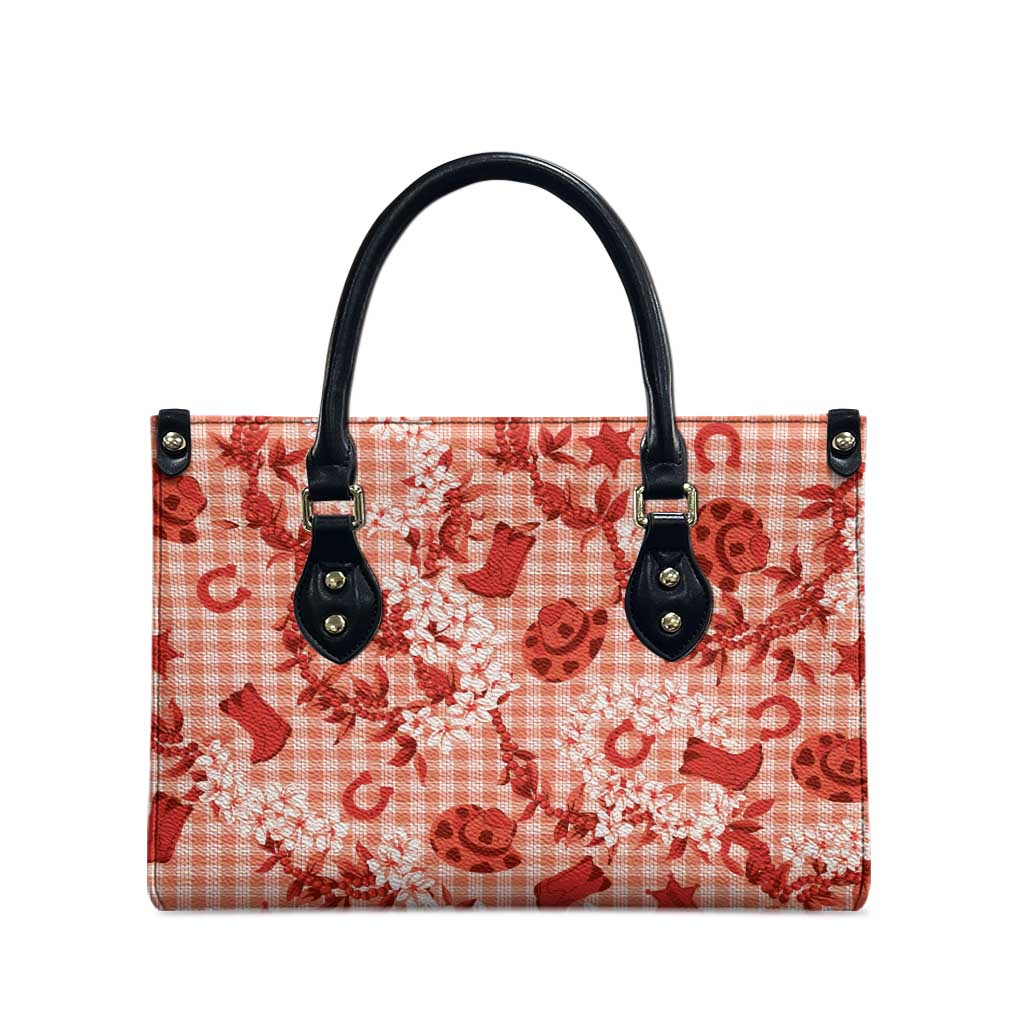 Mokihana Maile Ilima Leis Paniolo Palaka Leather Bag Hawaiian Ulaula Spirit - Polynesian Pride