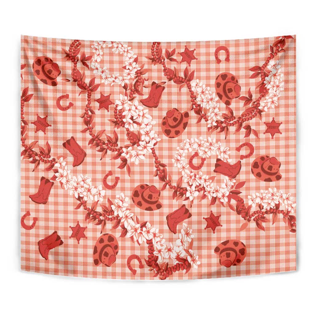 Mokihana Maile Ilima Leis Paniolo Palaka Tapestry Hawaiian Ulaula Spirit - Polynesian Pride