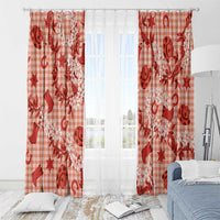 Mokihana Maile Ilima Leis Paniolo Palaka Window Curtain Hawaiian Ulaula Spirit - Polynesian Pride