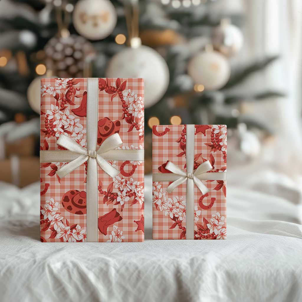 Mokihana Maile Ilima Leis Paniolo Palaka Wrapping Paper Hawaiian Ulaula Spirit - Polynesian Pride