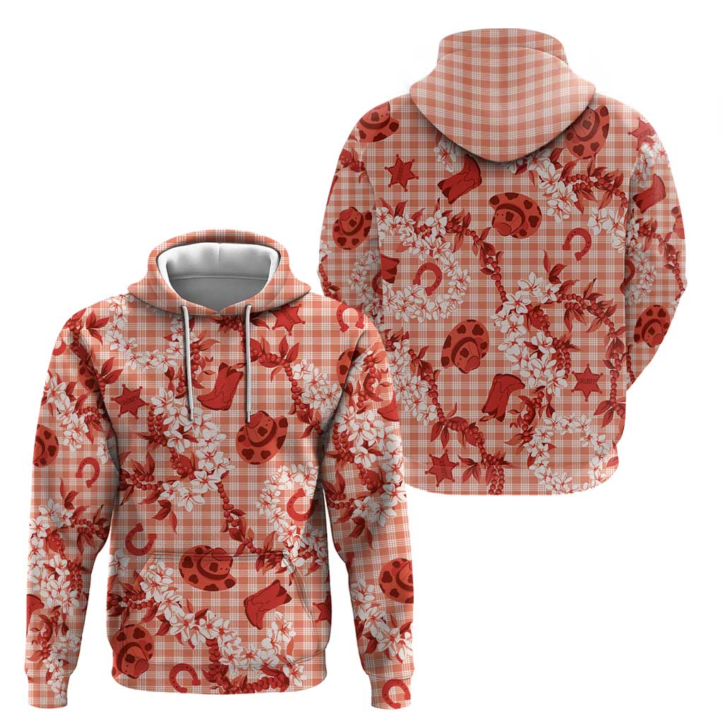 Mokihana Maile Ilima Leis Paniolo Palaka Zip Hoodie Hawaiian Ulaula Spirit - Polynesian Pride