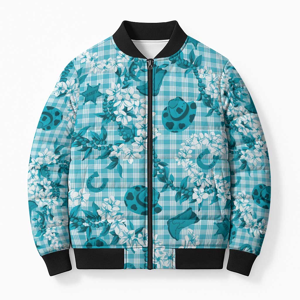 Mokihana Maile Ilima Leis Paniolo Palaka Bomber Puffer Jacket Hawaiian Polu Opa Spirit - Polynesian Pride