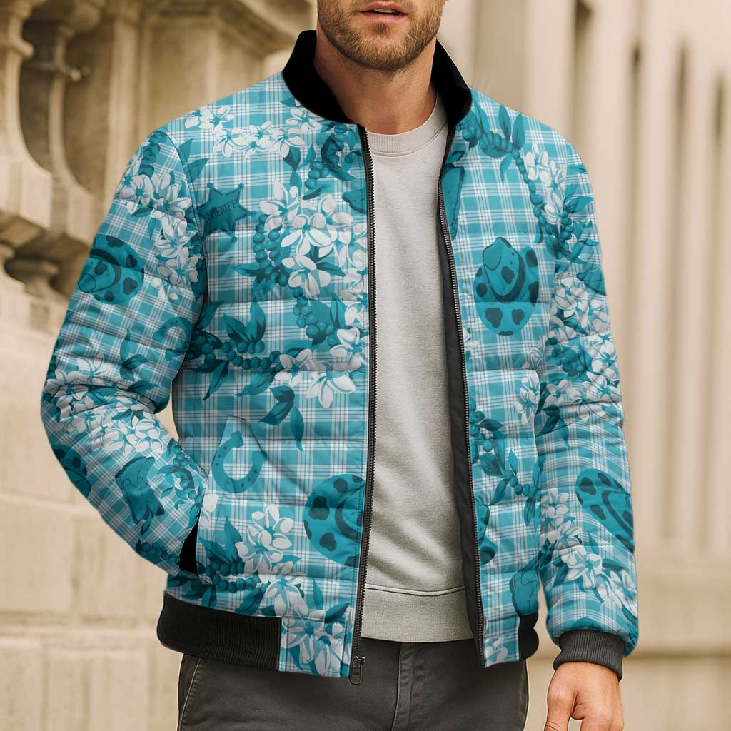 Mokihana Maile Ilima Leis Paniolo Palaka Bomber Puffer Jacket Hawaiian Polu Opa Spirit - Polynesian Pride