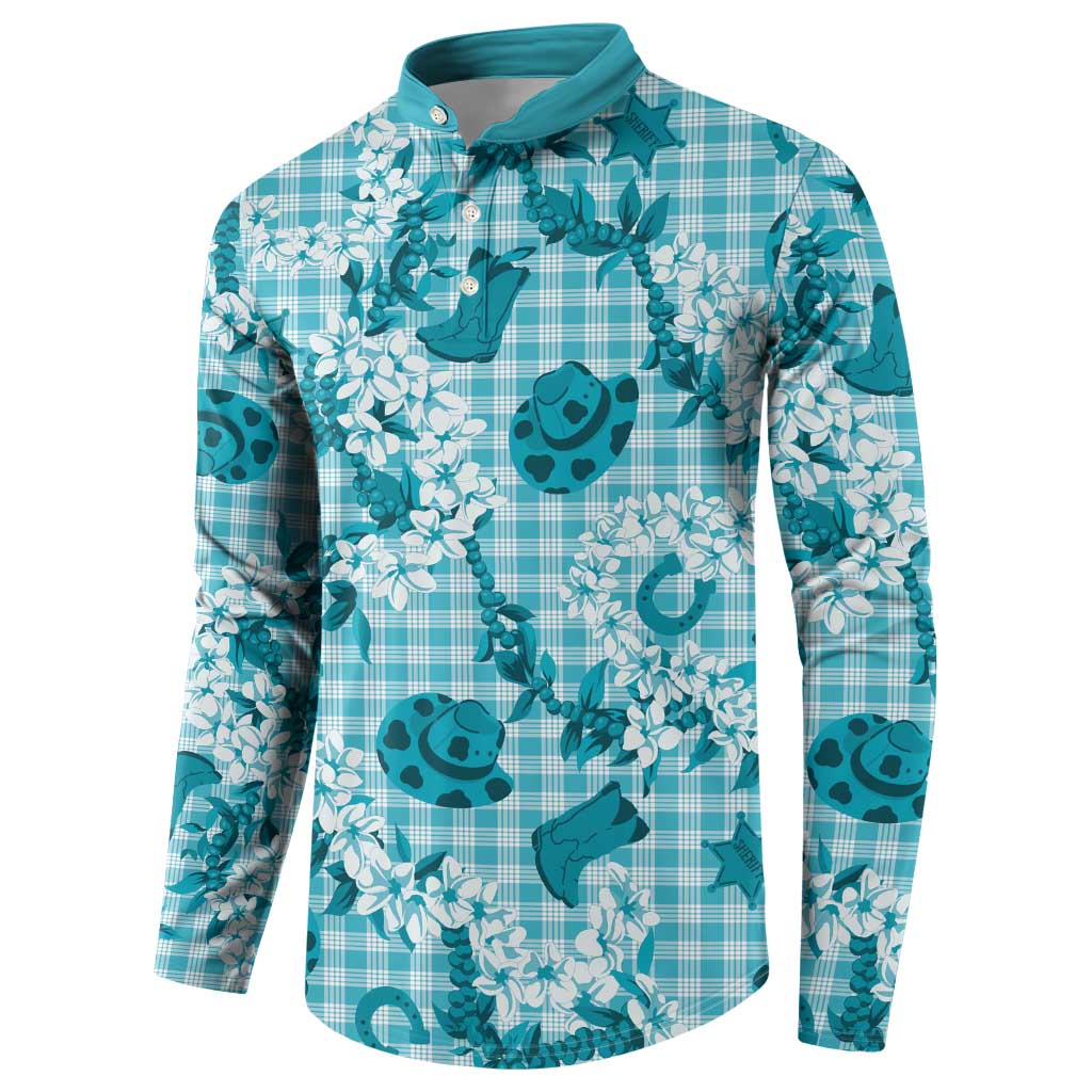 Mokihana Maile Ilima Leis Paniolo Palaka Button Sweatshirt Hawaiian Polu Opa Spirit - Polynesian Pride