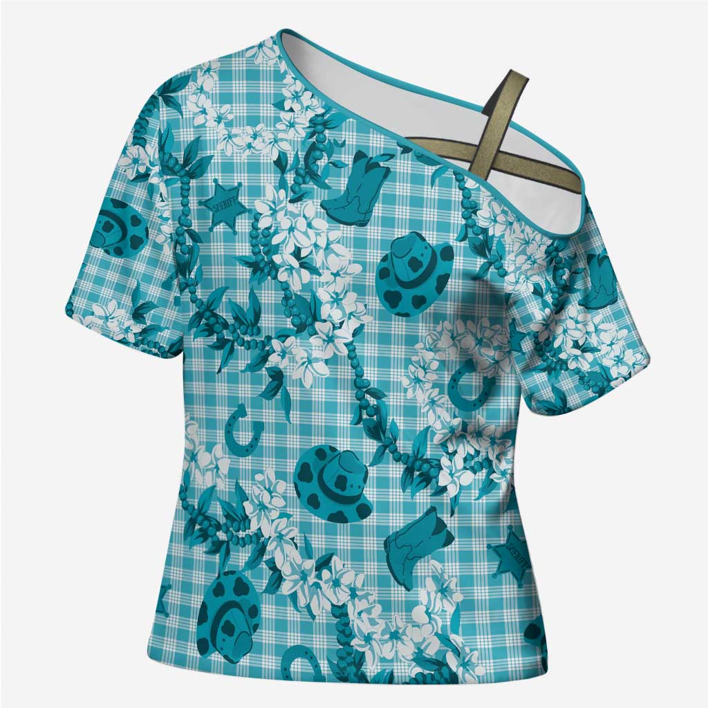 Mokihana Maile Ilima Leis Paniolo Palaka Cross Shoulder Shirt Hawaiian Polu Opa Spirit - Polynesian Pride