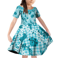 Mokihana Maile Ilima Leis Paniolo Palaka Family Matching Off Shoulder Short Dress and Hawaiian Shirt Hawaiian Polu Opa Spirit - Polynesian Pride