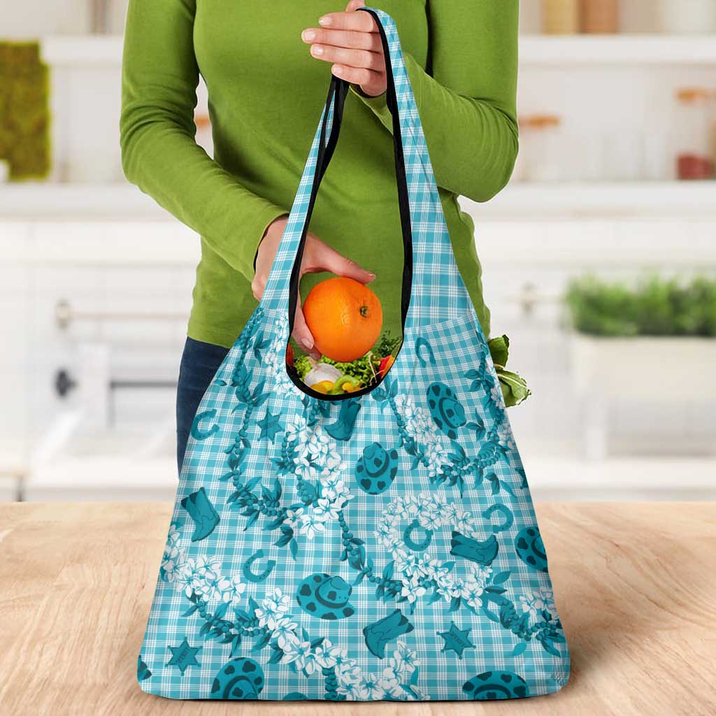 Mokihana Maile Ilima Leis Paniolo Palaka Grocery Bag Hawaiian Polu Opa Spirit - Polynesian Pride