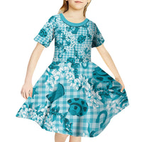 Mokihana Maile Ilima Leis Paniolo Palaka Kid Short Sleeve Dress Hawaiian Polu Opa Spirit - Polynesian Pride