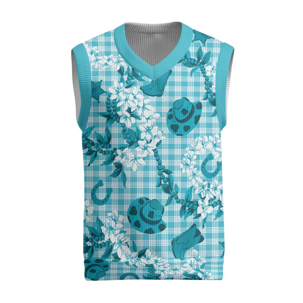 Mokihana Maile Ilima Leis Paniolo Palaka Christmas Knitted V-Neck Vest Hawaiian Polu Opa Spirit - Polynesian Pride