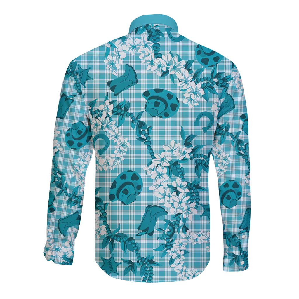 Mokihana Maile Ilima Leis Paniolo Palaka Long Sleeve Button Shirt Hawaiian Polu Opa Spirit - Polynesian Pride
