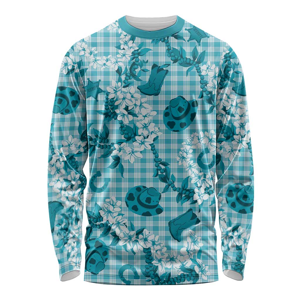 Mokihana Maile Ilima Leis Paniolo Palaka Long Sleeve Shirt Hawaiian Polu Opa Spirit - Polynesian Pride