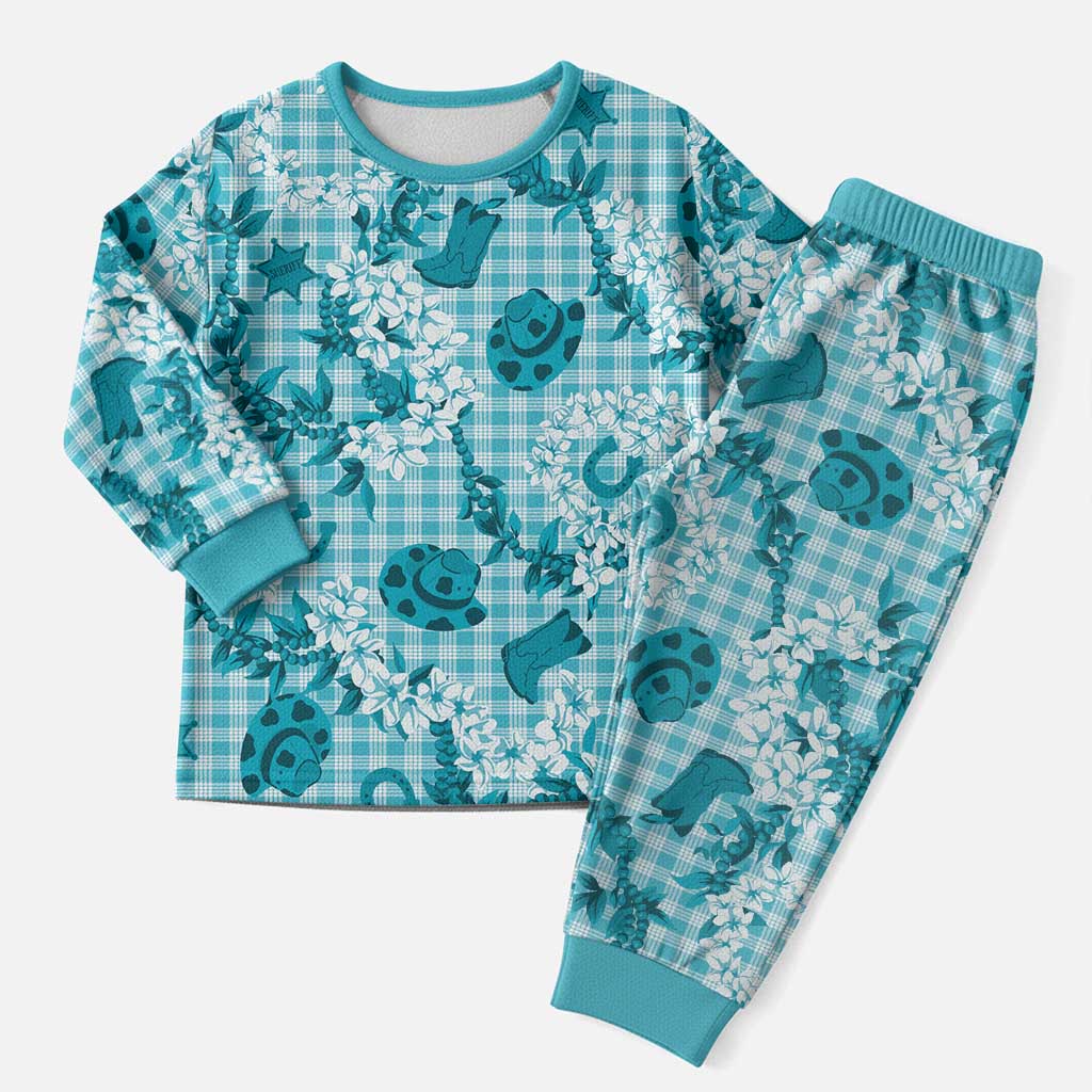 Mokihana Maile Ilima Leis Paniolo Palaka Christmas Pajama Set Hawaiian Polu Opa Spirit - Polynesian Pride