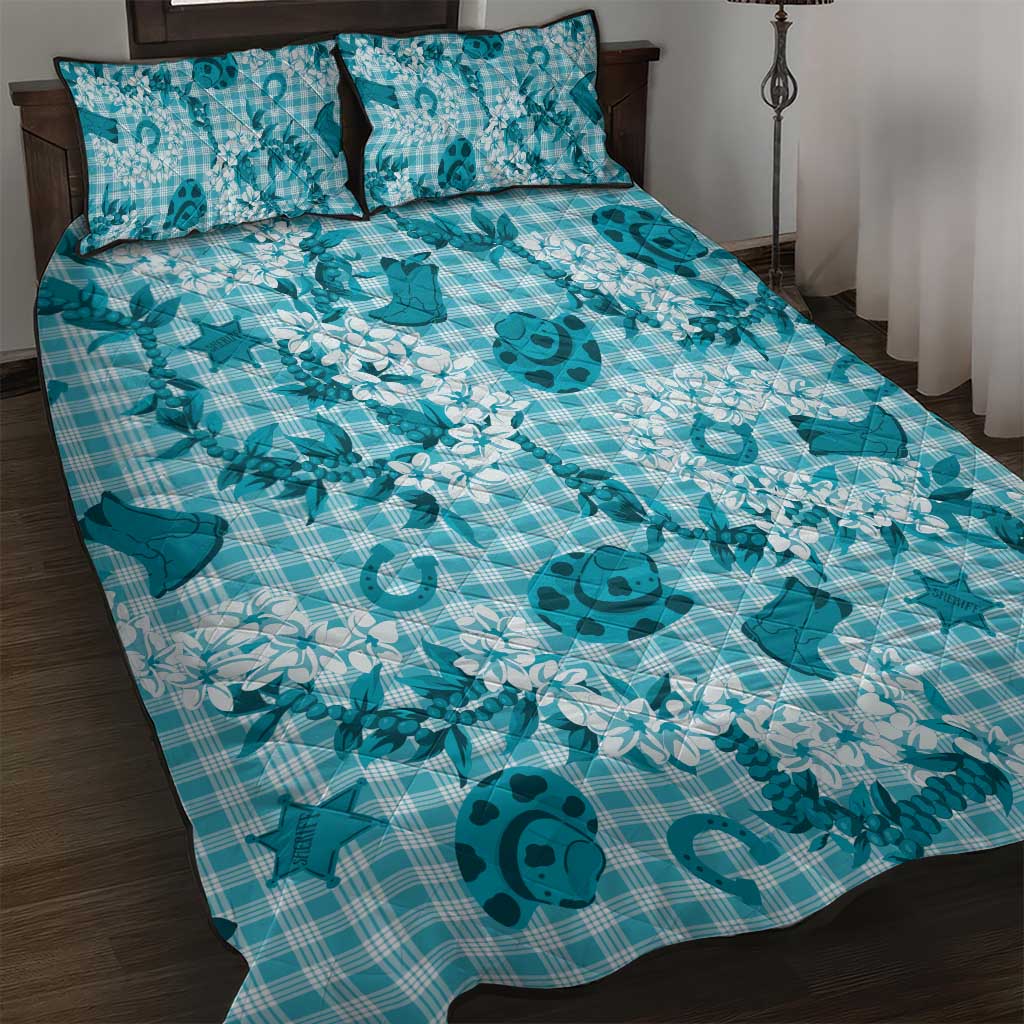 Mokihana Maile Ilima Leis Paniolo Palaka Quilt Bed Set Hawaiian Polu Opa Spirit - Polynesian Pride