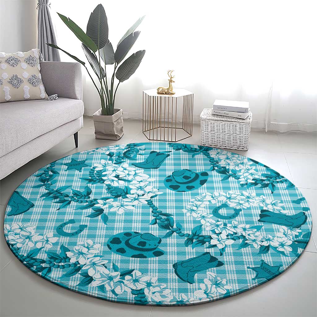 Mokihana Maile Ilima Leis Paniolo Palaka Round Carpet Hawaiian Polu Opa Spirit - Polynesian Pride