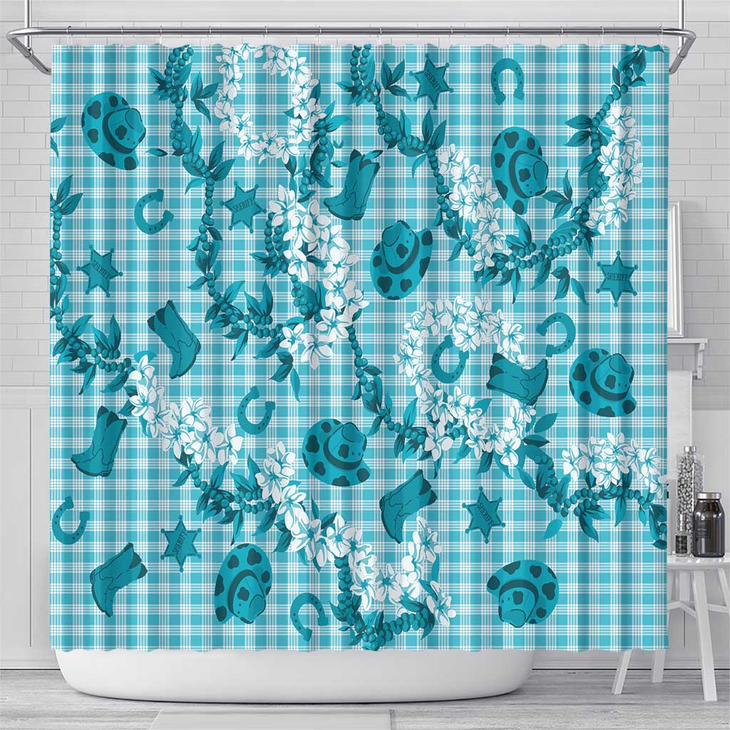 Mokihana Maile Ilima Leis Paniolo Palaka Shower Curtain Hawaiian Polu Opa Spirit - Polynesian Pride