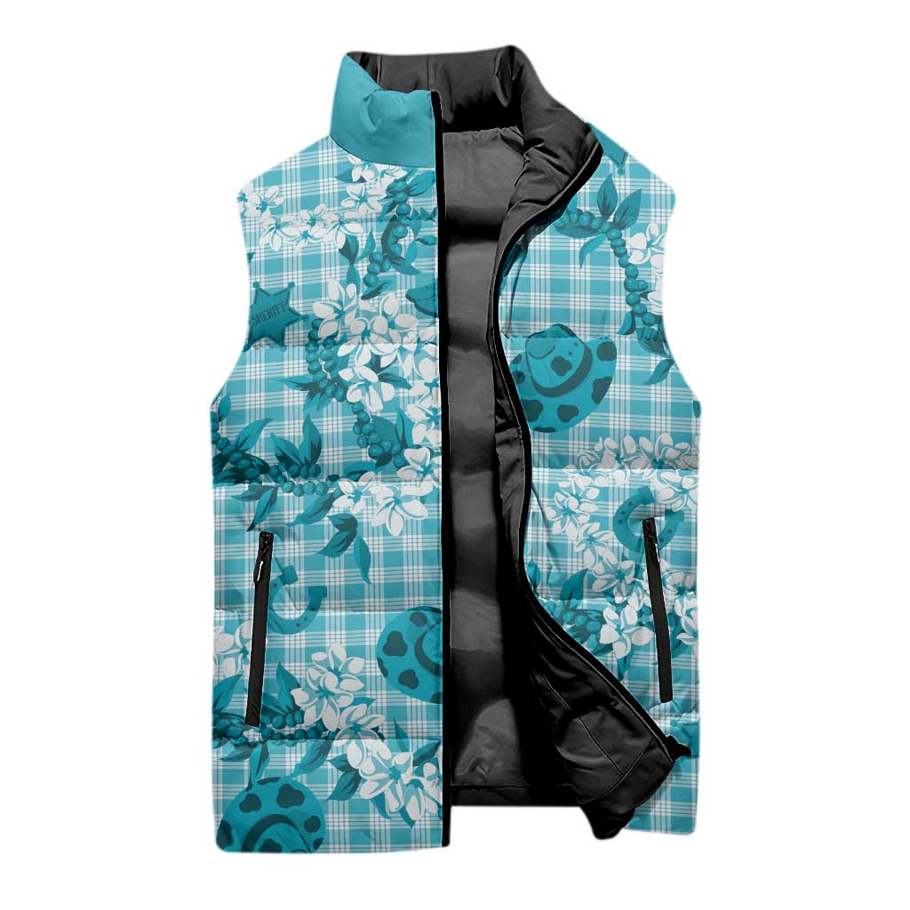 Mokihana Maile Ilima Leis Paniolo Palaka Sleeveless Puffer Jacket Hawaiian Polu Opa Spirit - Polynesian Pride