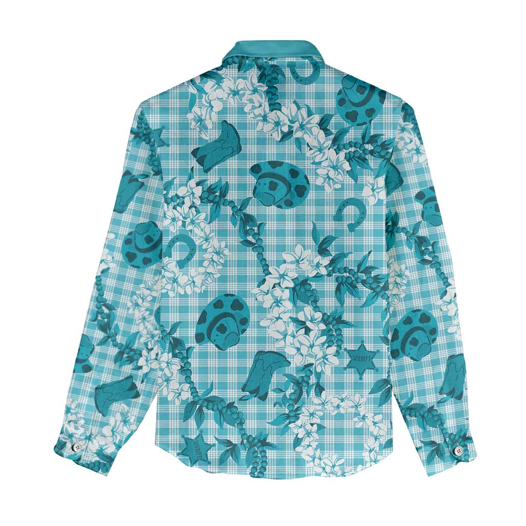 Mokihana Maile Ilima Leis Paniolo Palaka Women Casual Shirt Hawaiian Polu Opa Spirit - Polynesian Pride