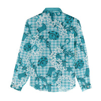 Mokihana Maile Ilima Leis Paniolo Palaka Women Casual Shirt Hawaiian Polu Opa Spirit - Polynesian Pride