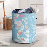 Blue Hawaii Anthurium Plumeria Lei Laundry Basket