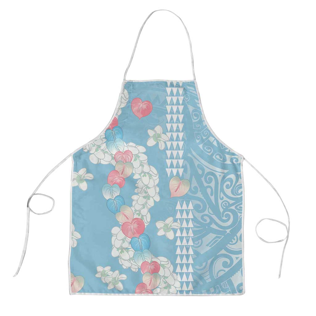 Blue Hawaii Anthurium Plumeria Lei Apron