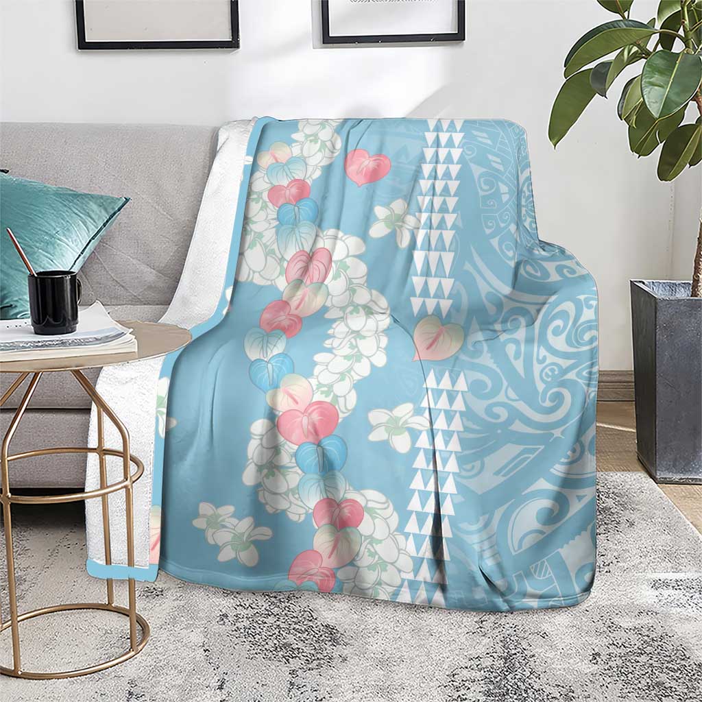 Blue Hawaii Anthurium Plumeria Lei Blanket LT9 - Polynesian Pride