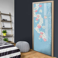 Blue Hawaii Anthurium Plumeria Lei Door Cover