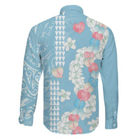 Blue Hawaii Anthurium Plumeria Lei Family Matching Tank Maxi Dress and Hawaiian Shirt
