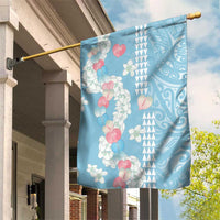 Blue Hawaii Anthurium Plumeria Lei Garden Flag