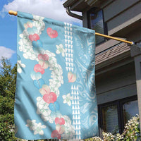 Blue Hawaii Anthurium Plumeria Lei Garden Flag