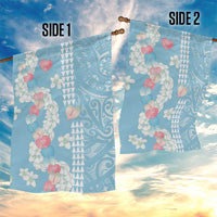 Blue Hawaii Anthurium Plumeria Lei Garden Flag