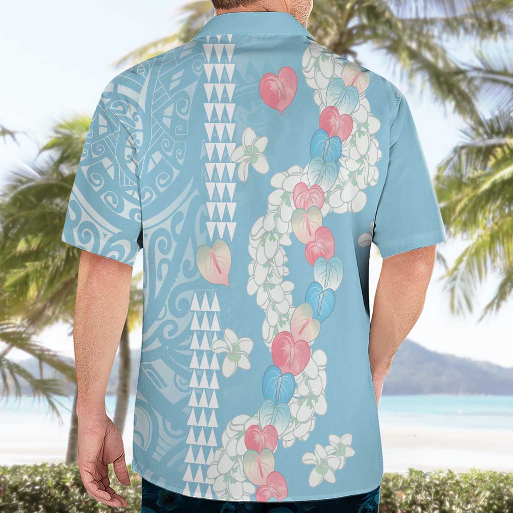 Blue Hawaii Anthurium Plumeria Lei Hawaiian Shirt LT9 - Polynesian Pride