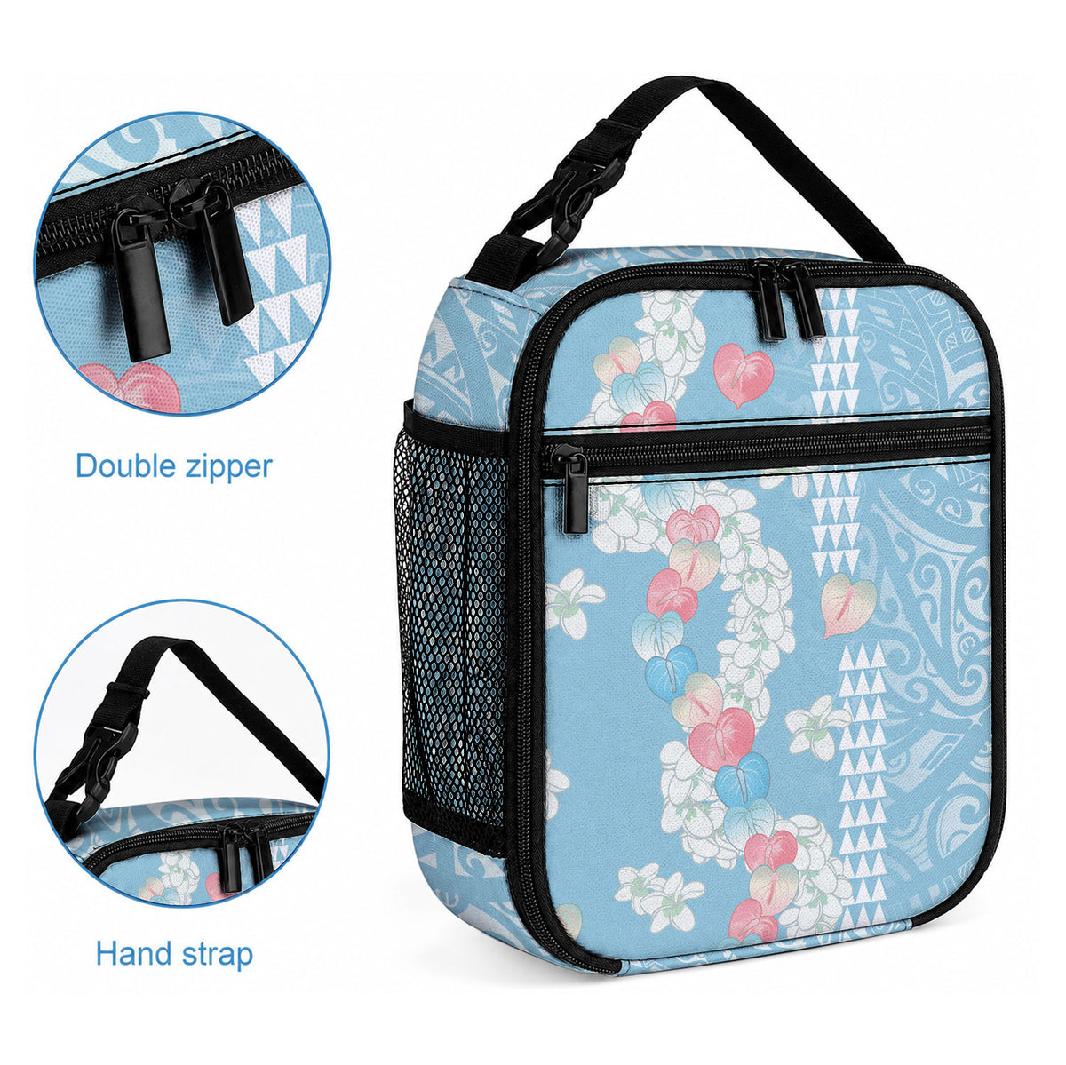 Blue Hawaii Anthurium Plumeria Lei Lunch Bag LT9 - Polynesian Pride