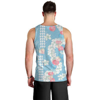 Blue Hawaii Anthurium Plumeria Lei Men Tank Top