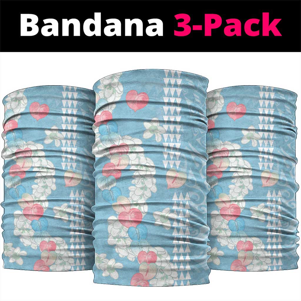 Blue Hawaii Anthurium Plumeria Lei Neck Gaiter