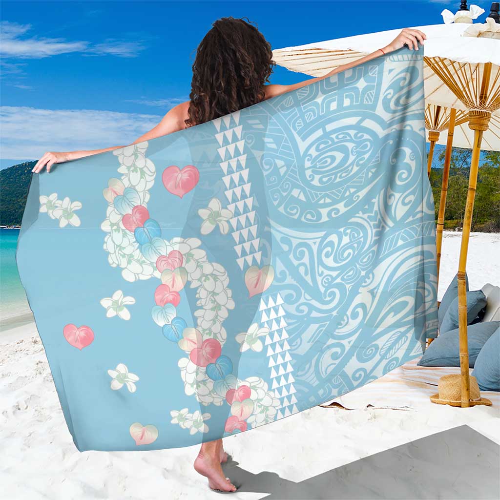 Blue Hawaii Anthurium Plumeria Lei Sarong