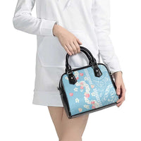 Blue Hawaii Anthurium Plumeria Lei Shoulder Handbag LT9 - Polynesian Pride