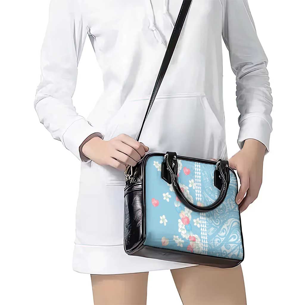 Blue Hawaii Anthurium Plumeria Lei Shoulder Handbag LT9 - Polynesian Pride