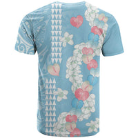 Blue Hawaii Anthurium Plumeria Lei T Shirt