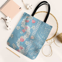 Blue Hawaii Anthurium Plumeria Lei Tote Bag