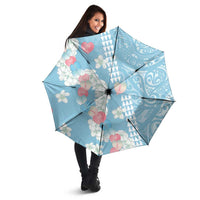 Blue Hawaii Anthurium Plumeria Lei Umbrella