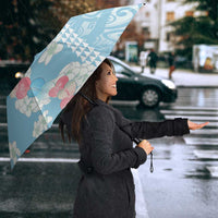 Blue Hawaii Anthurium Plumeria Lei Umbrella