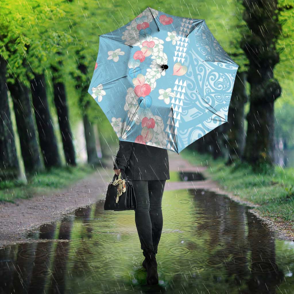 Blue Hawaii Anthurium Plumeria Lei Umbrella