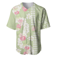 Leaf Green Hawaii Anthurium Plumeria Lei Baseball Jersey