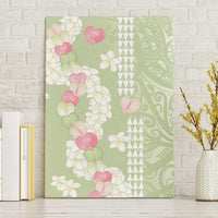 Leaf Green Hawaii Anthurium Plumeria Lei Canvas Wall Art